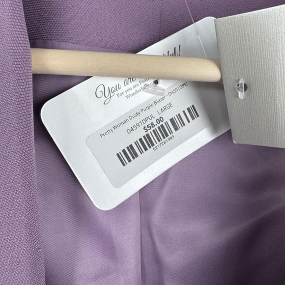 Dusty Purple Ruched Sleeve Woman's "Ee▪︎Some" Blazer - Size Lg. (NWT) - Picture 6 of 10